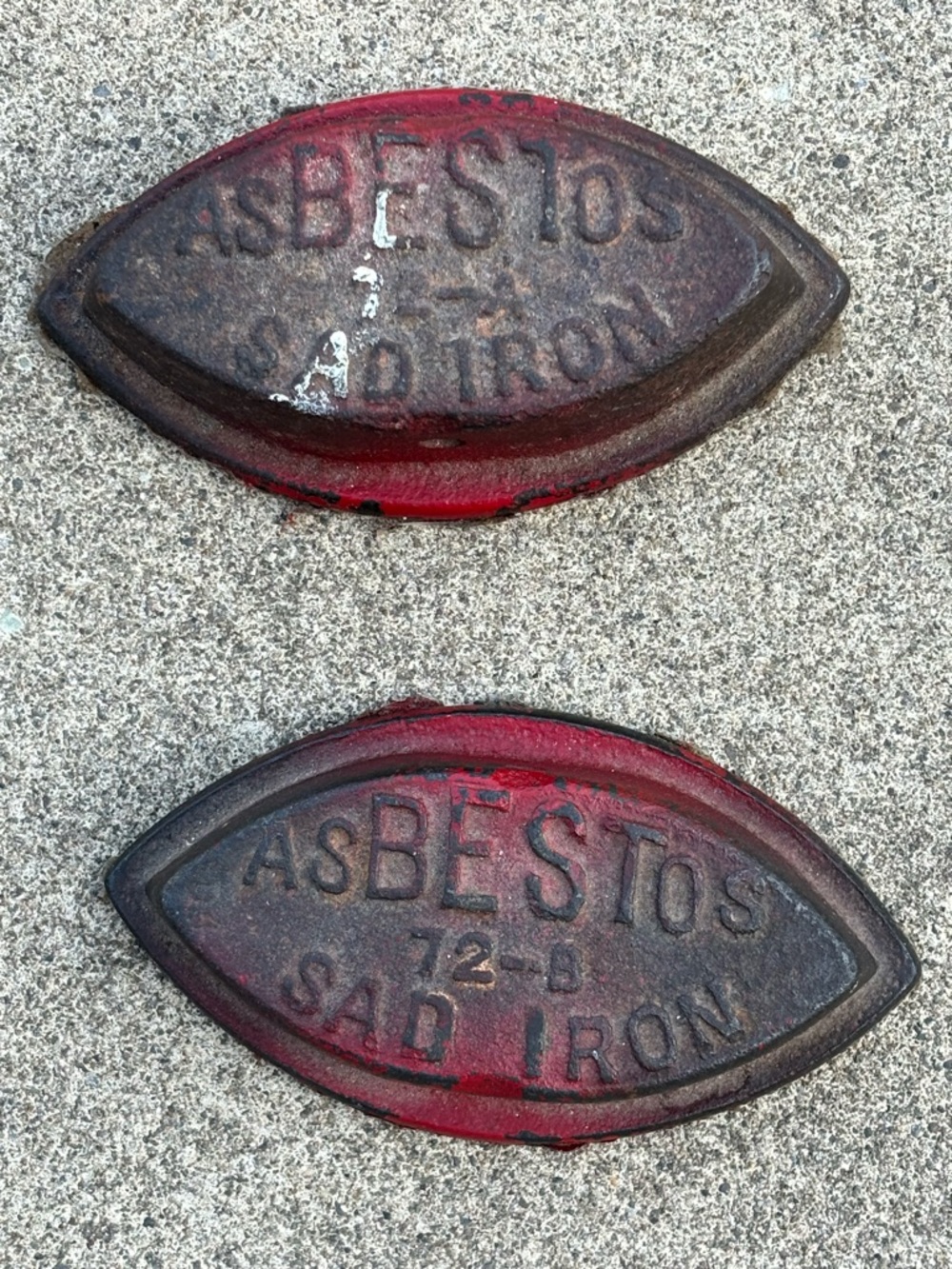 Antique Asbestos Co. Sad Irons
